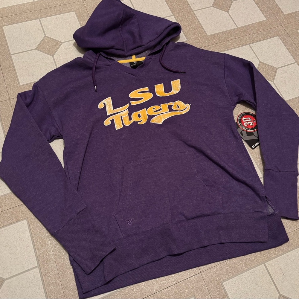 NEW LSU Tigers Purple Hooded Sweatshirt - Collegiate Pullover